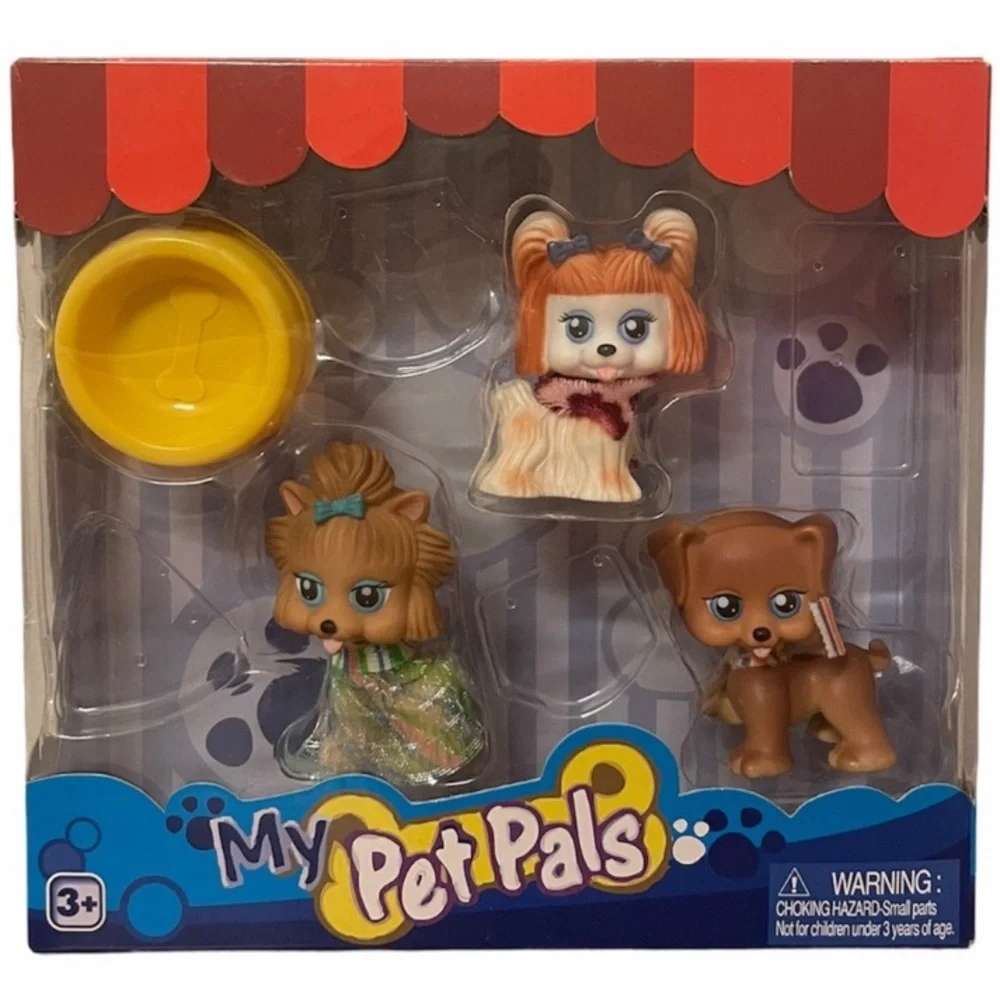 My Pet Pals Fancy Puppy Set Vintage Toys Dogs Puppies Set Rare Collectibles Blue